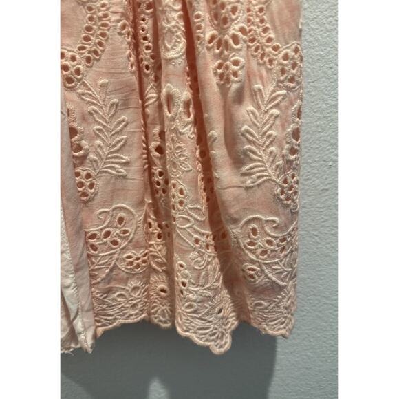 Young Fabulous & Broke Small Kyra Dress Peach Pink Tie Belt Eyelet Resort READ - Picture 6 of 11